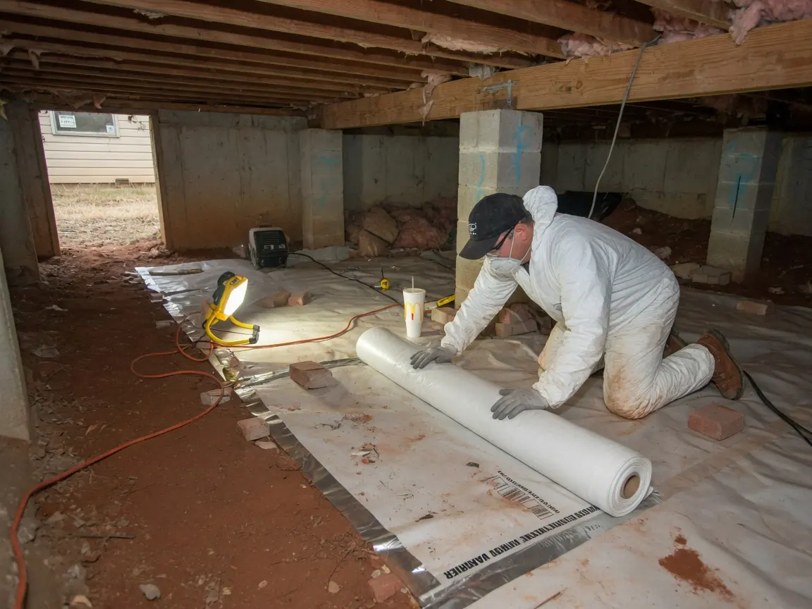 Crawl Space Vapor Barrier Installation in Oklahoma